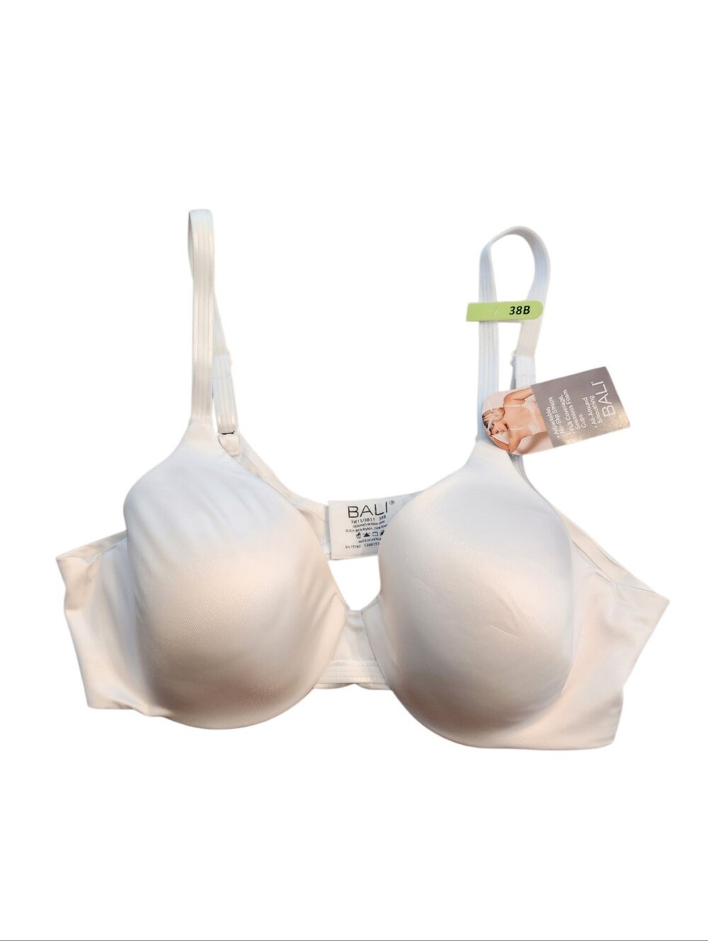 NEW Bali Full Coverage Underwire Seamless Smoothing T Shirt Bra White 38B